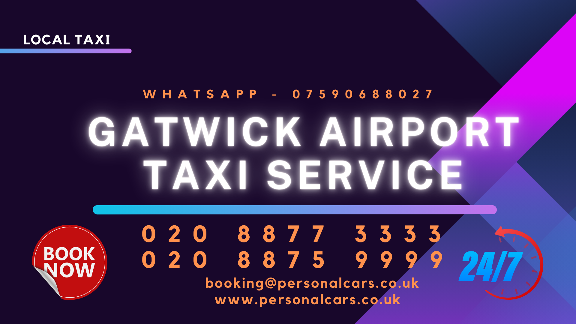 Taxi to and from Gatwick airport based in wandsworth